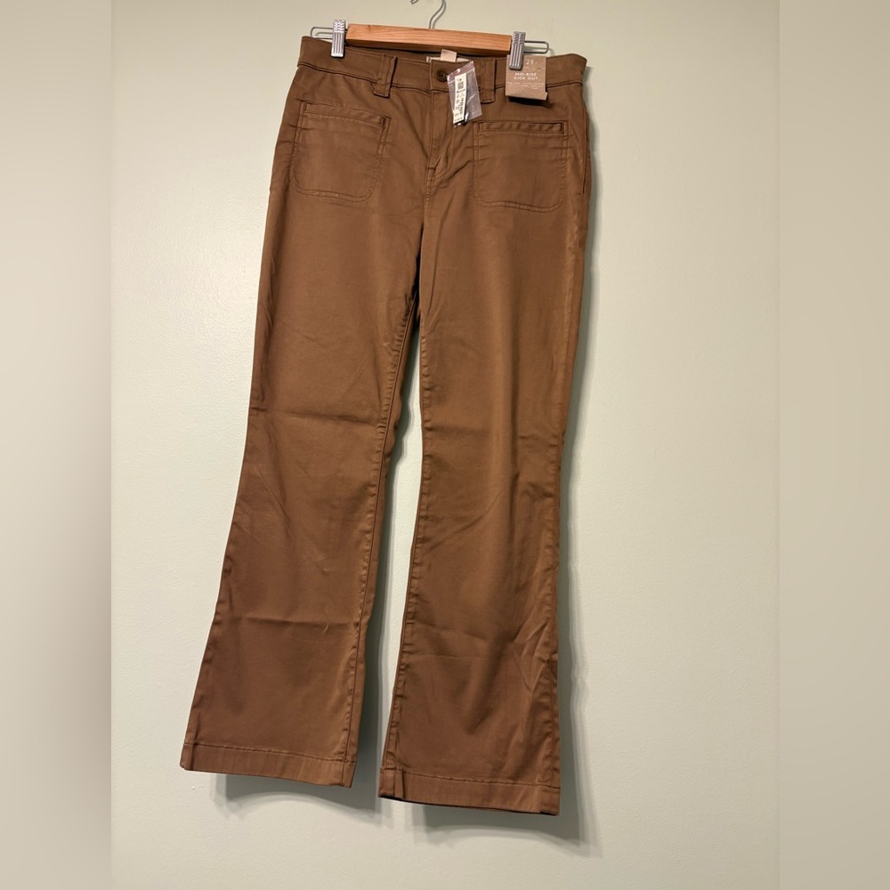 Madewell Women's Tan Mid Rise Kick Out pants